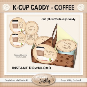 K-Cup Caddy - COFFEE - Instant Download Printable - Intermediate Project - HEBER_720