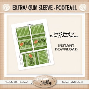 EXTRA® Gum Sleeve - FOOTBALL - Sports - Instant Download Printable - Experienced Beginner Project - HEBER_2049