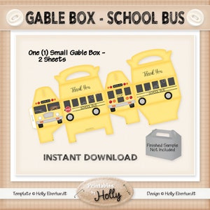 Gable Box - SCHOOL BUS - Instant Download Printable - Intermediate ...