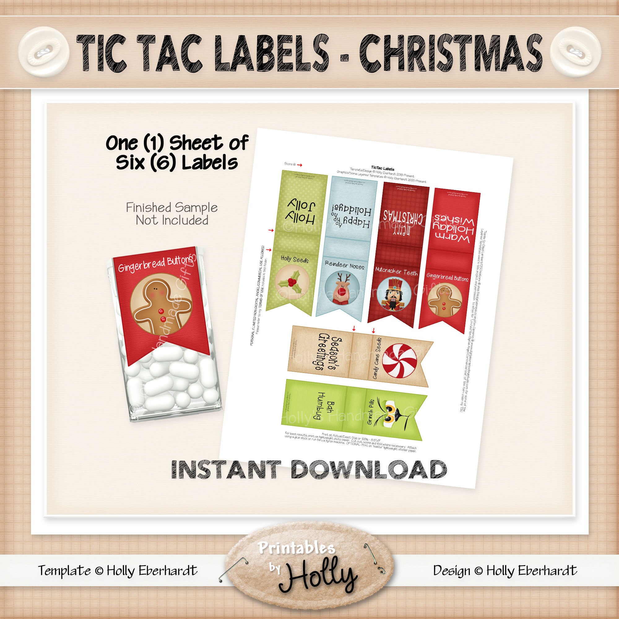 Tic Tac Labels Christmas - Etsy