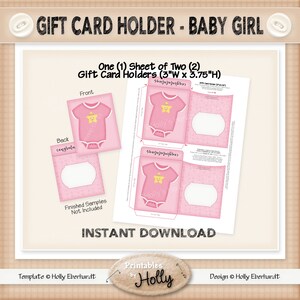 Gift Card Holder - BABY GIRL - Instant Download Printable - Experienced ...