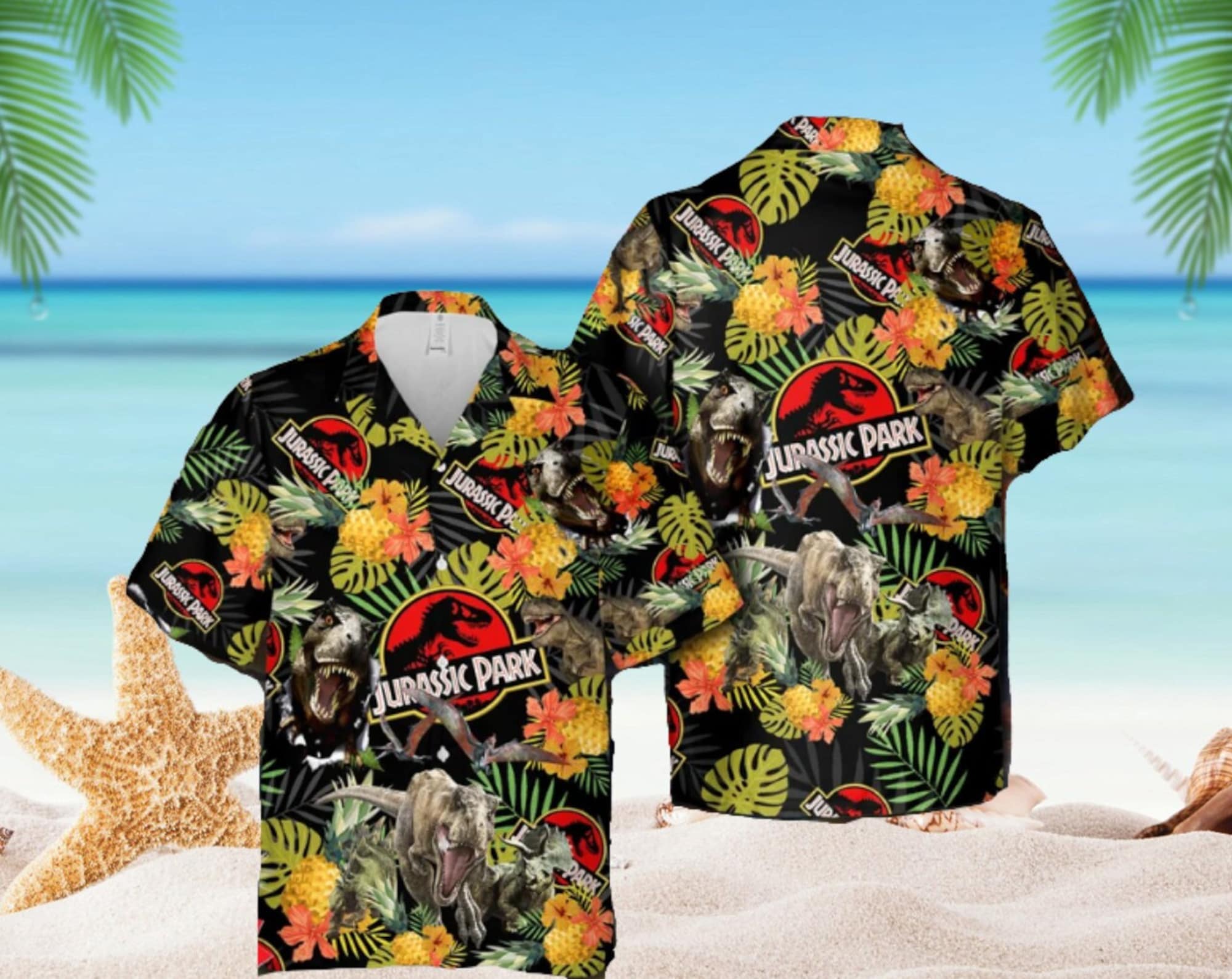 Jurassic Park Tropical Dinosaur Hawaiian Shirt