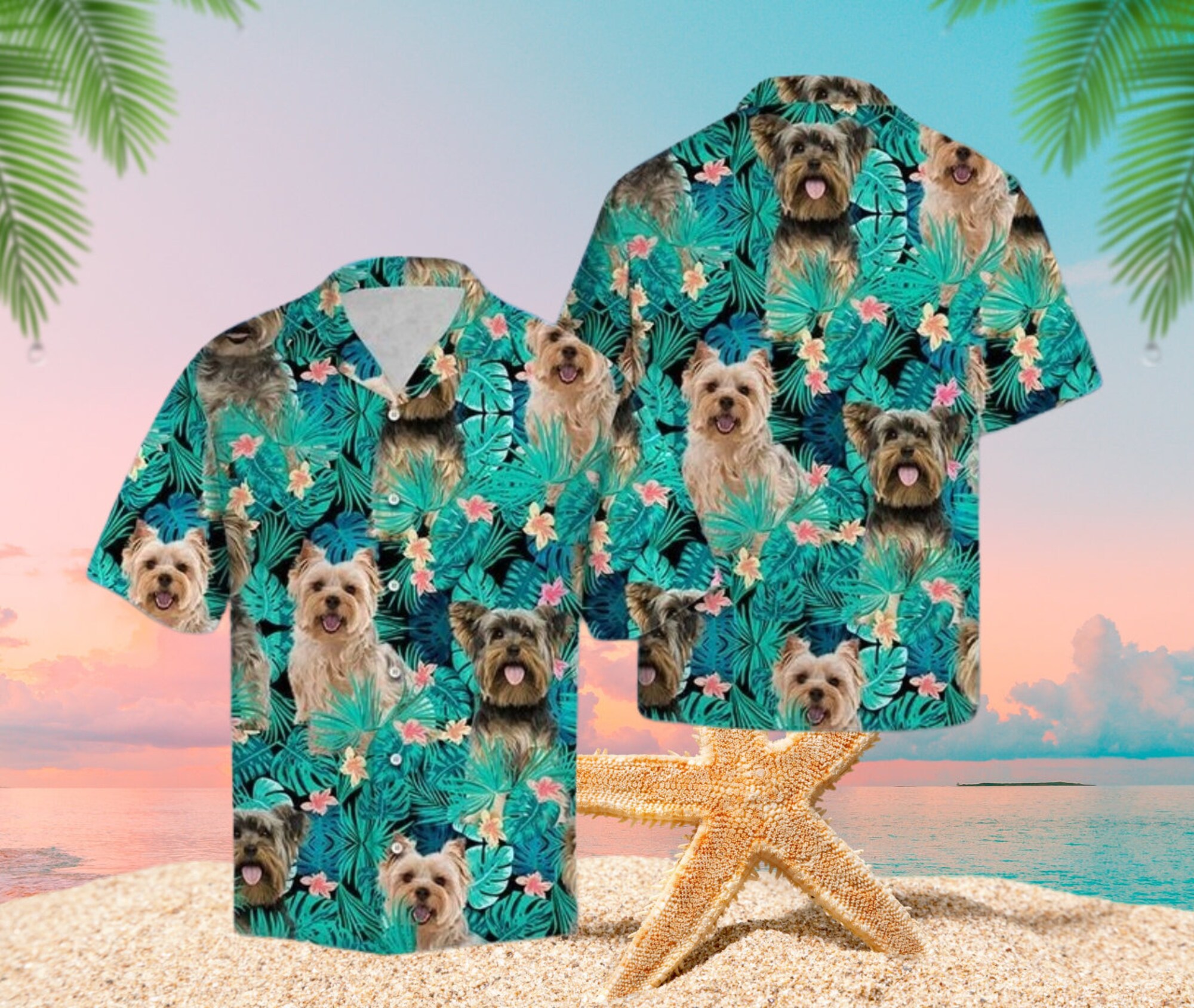 Summer 2022 Custom Photo Pet Dog Cat Lover Personalized Tropical Hawaiian Shirt