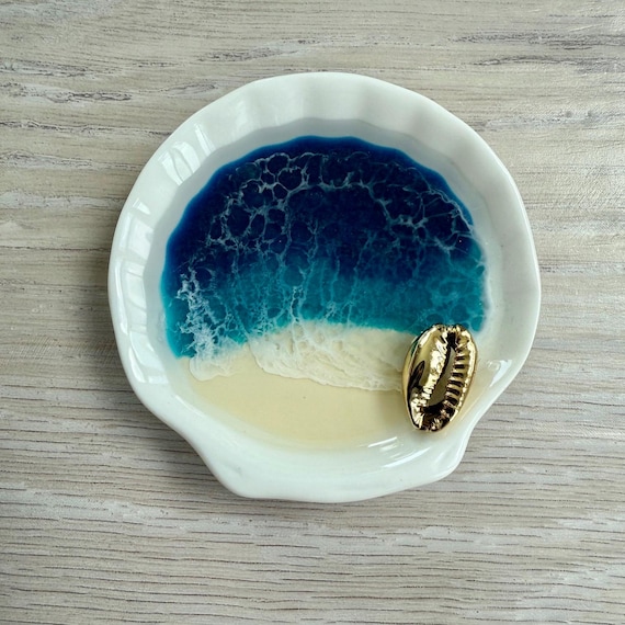 Seashell Ring Dish with Cowry Shell