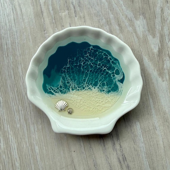 Seashell Trinket Dish with Seashells