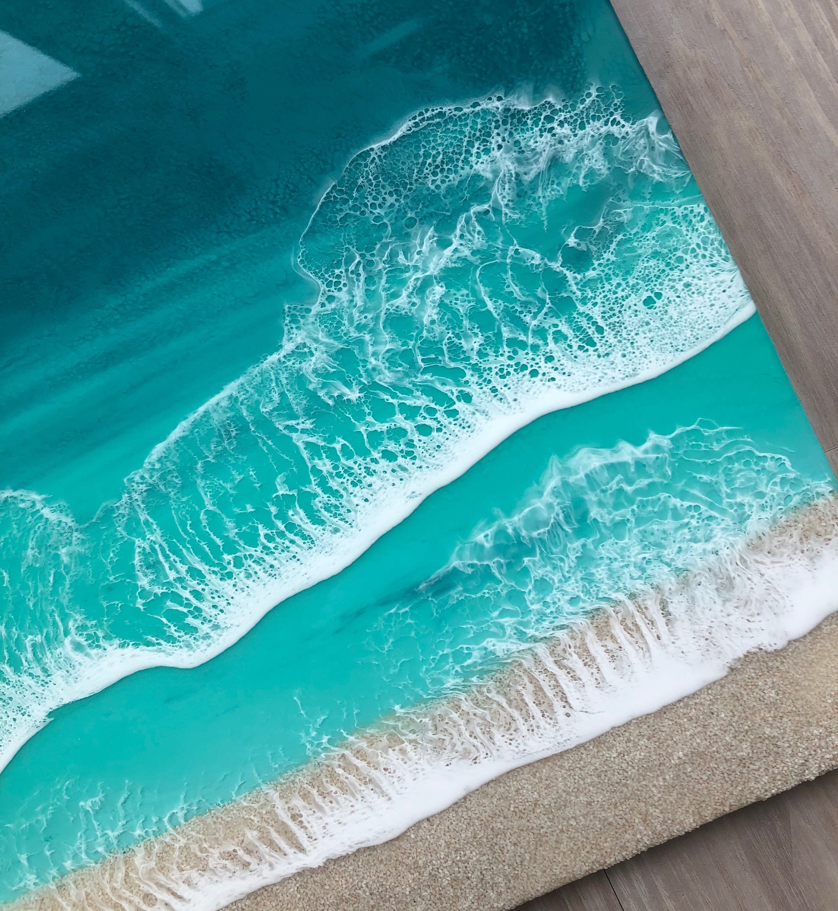 16x16 Resin Beach Art
