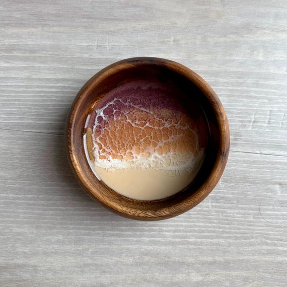 4" Bowl with Resin Sunset Beach