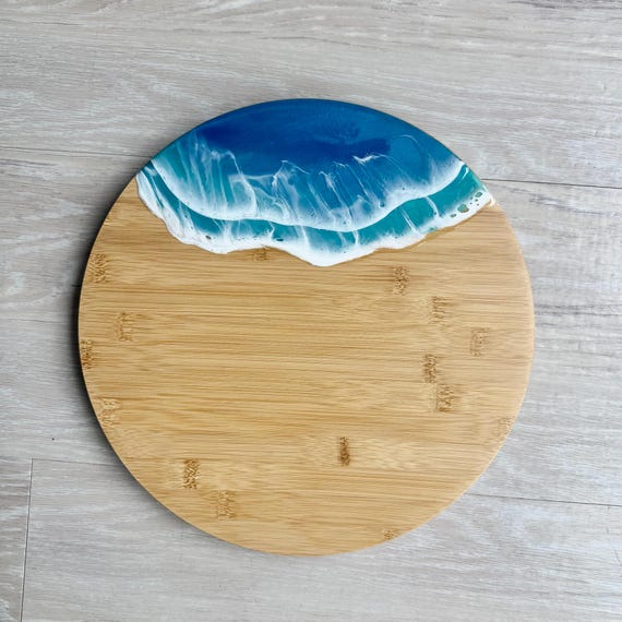 Lazy Susan with Resin Waves