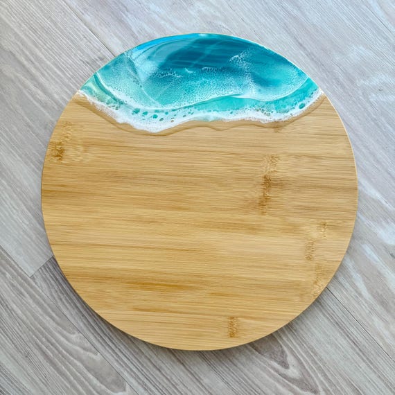 Lazy Susan with Resin Waves