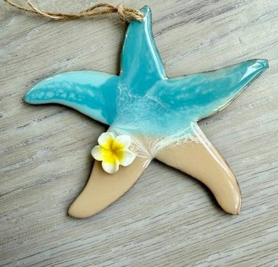 Starfish Ornament with Plumeria Flower