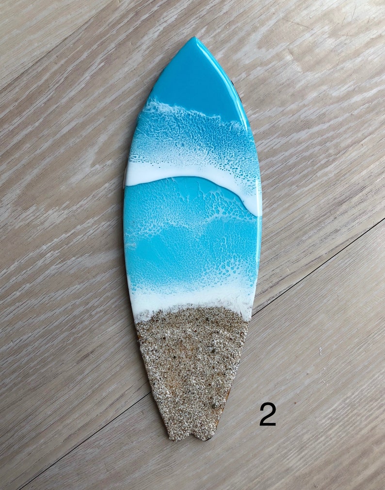 12 Resin Surfboard Wall Art Resin Wood Art Surfboard Etsy