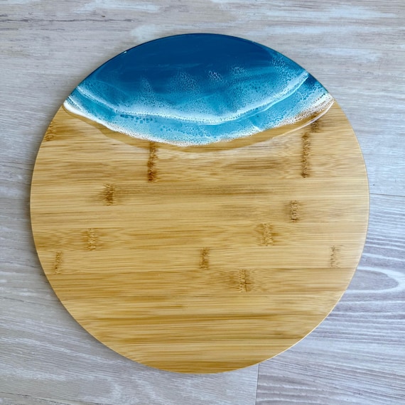Lazy Susan with Resin Waves