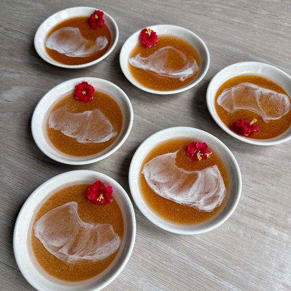 Ring Dish with Red Hibiscus