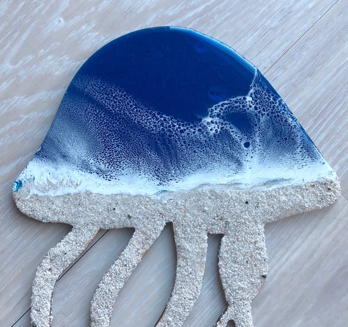 18 Resin Jellyfish Jellyfish Wall Art Resin and Sand Etsy