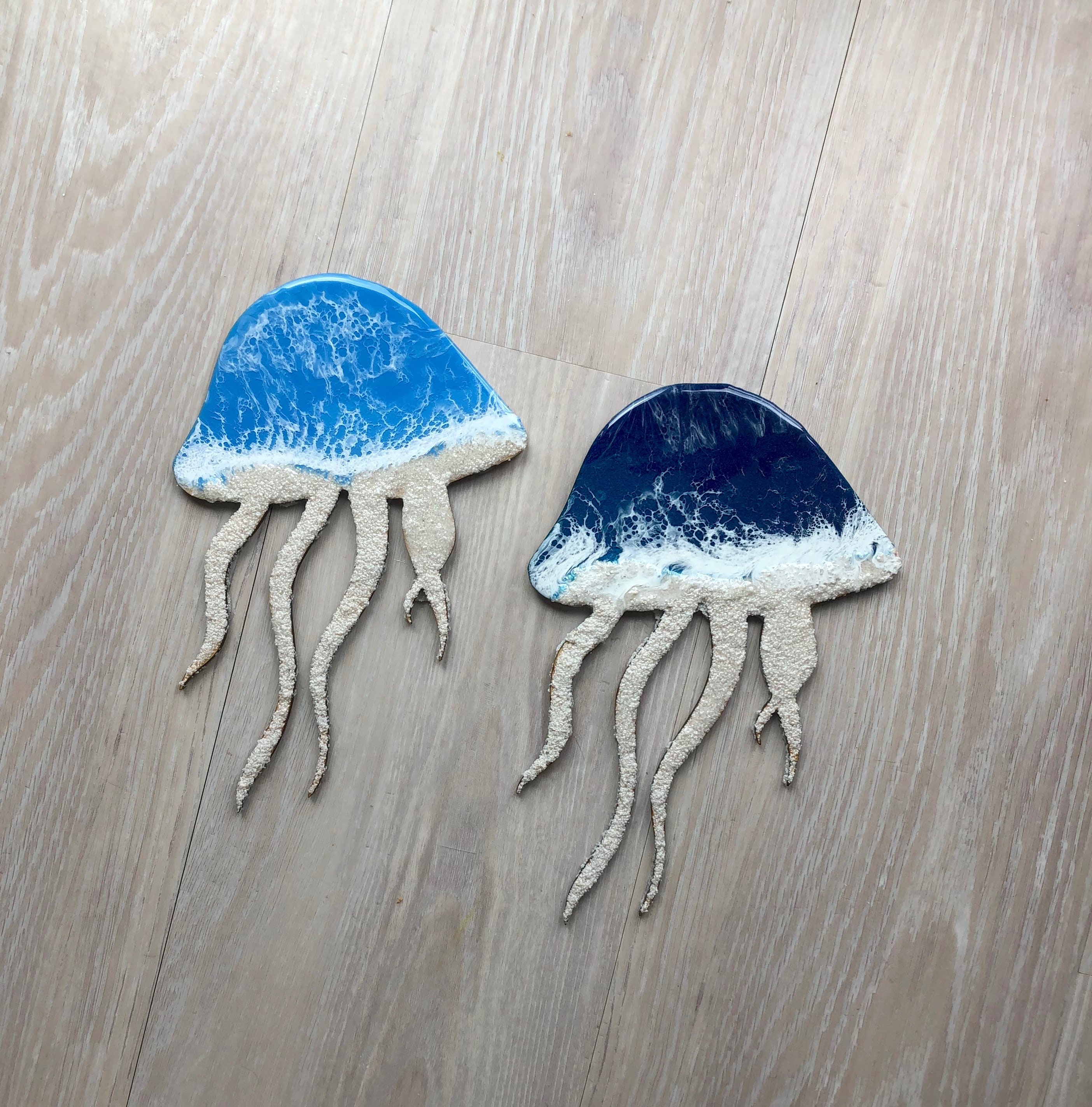 12 Resin Jellyfish Jellyfish Wall Art Resin and Sand Etsy