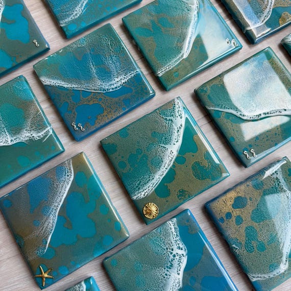 Coral Reef Coaster with Resin Wave