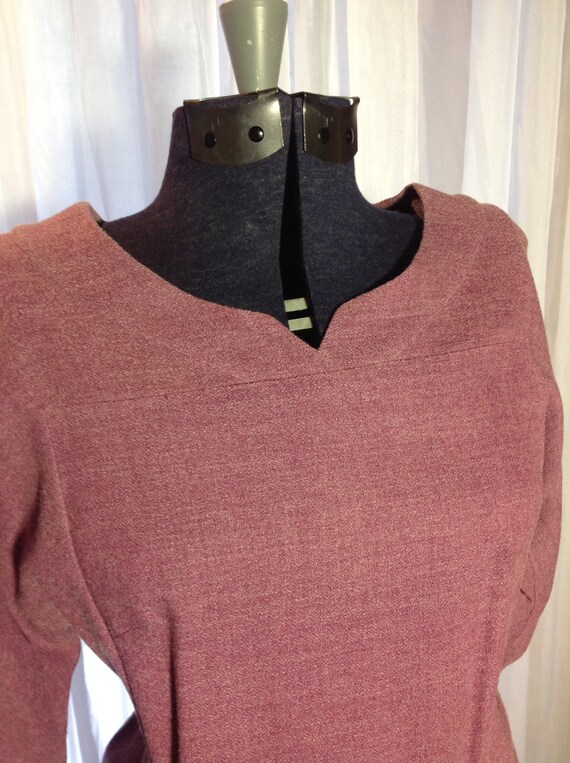 1930s/1940s Lavender Mauve Wool Blend Dress