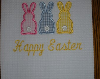 Easter Bunny Applique Decorative Kitchen Towel