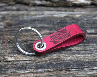 Personalized Key Ring Leather Key ring Custom Leather Keychain Custom Leather Keyring Monogram Leather Carabiner Fob Option