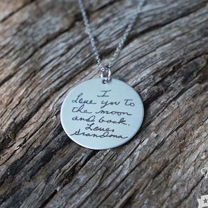 Personalized engraved handwriting stainless necklace Christmas Gift Idea