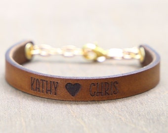 Personalized Adjustable Leather Bracelet with Lobster Clasp and Extender Inspirational Motivational Custom Wording Name Bracelet