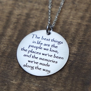 Personalized Custom Text Engraved Necklace The best things in life Engraved Stainless Necklace Custom Necklace Design Your Own Necklace