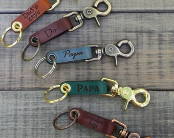 Personalized Leather key ring Leather Key Fob with Your own Wording Custom Wording Leather Key Fob
