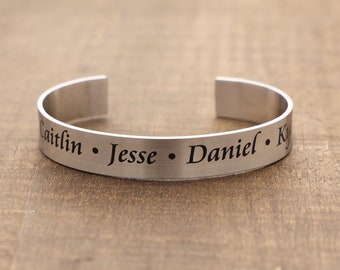 Personalized Engraved Large Stainless Cuff Bracelet Men's Stainless Cuff Bracelet Large Stainless Cuff Bracelet Fits Larger Wrists