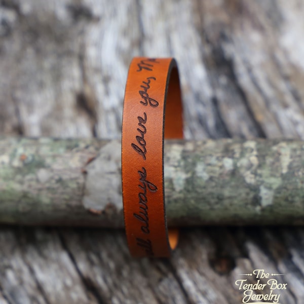 Personalized Engraved Handwritten Bracelet Customized with your handwriting Engraved Handwritten Message Engraved Signature Christmas Gift