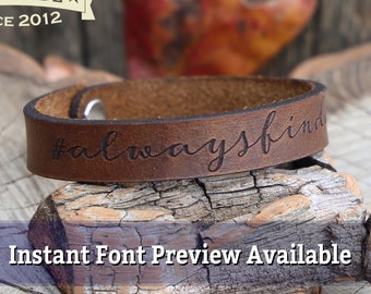 Personalized leather bracelet engraved leather #Your Hashtag Bracelet Hashtag Bracelet Custom hashtag hashtag gift #gift Christmas Gift