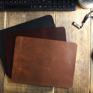 Large Leather Desk Pad, Handmade Leather Table Mat, Personalized