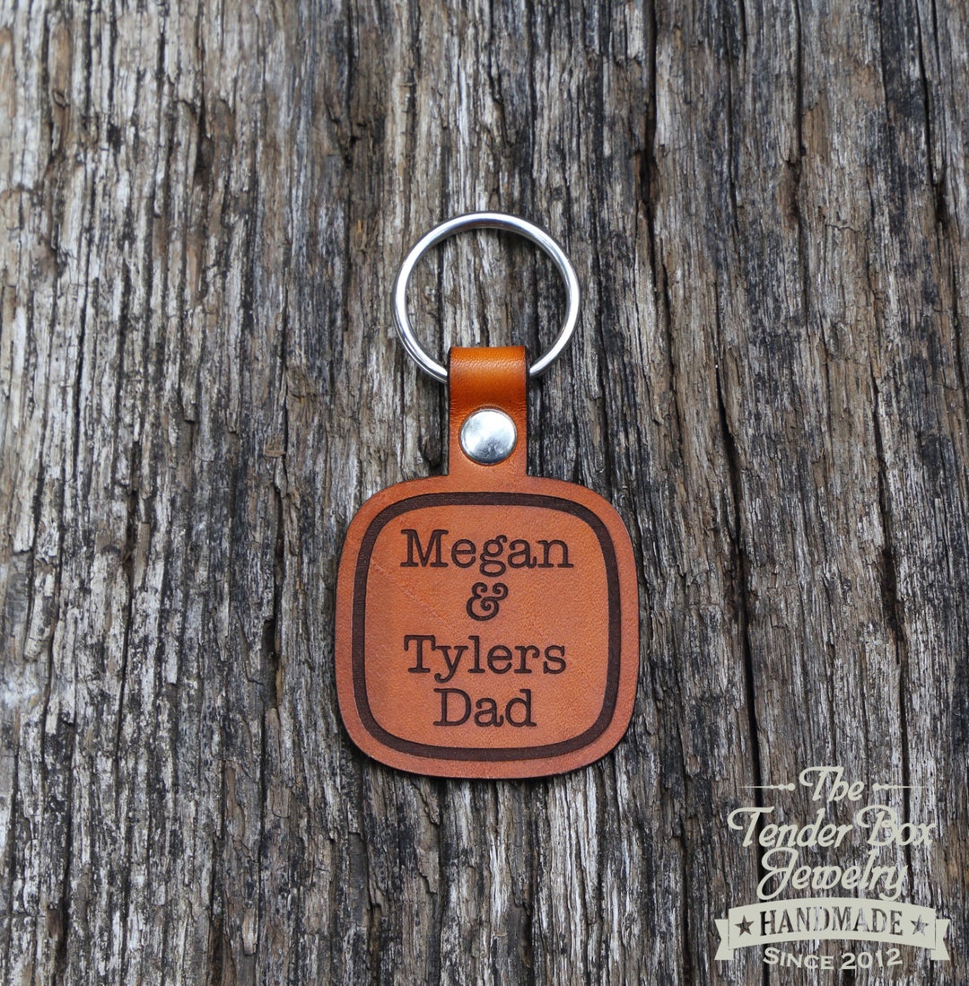Text Keychains Personalized Leather Keychain Custom Text Keychain Engraved Leather ...