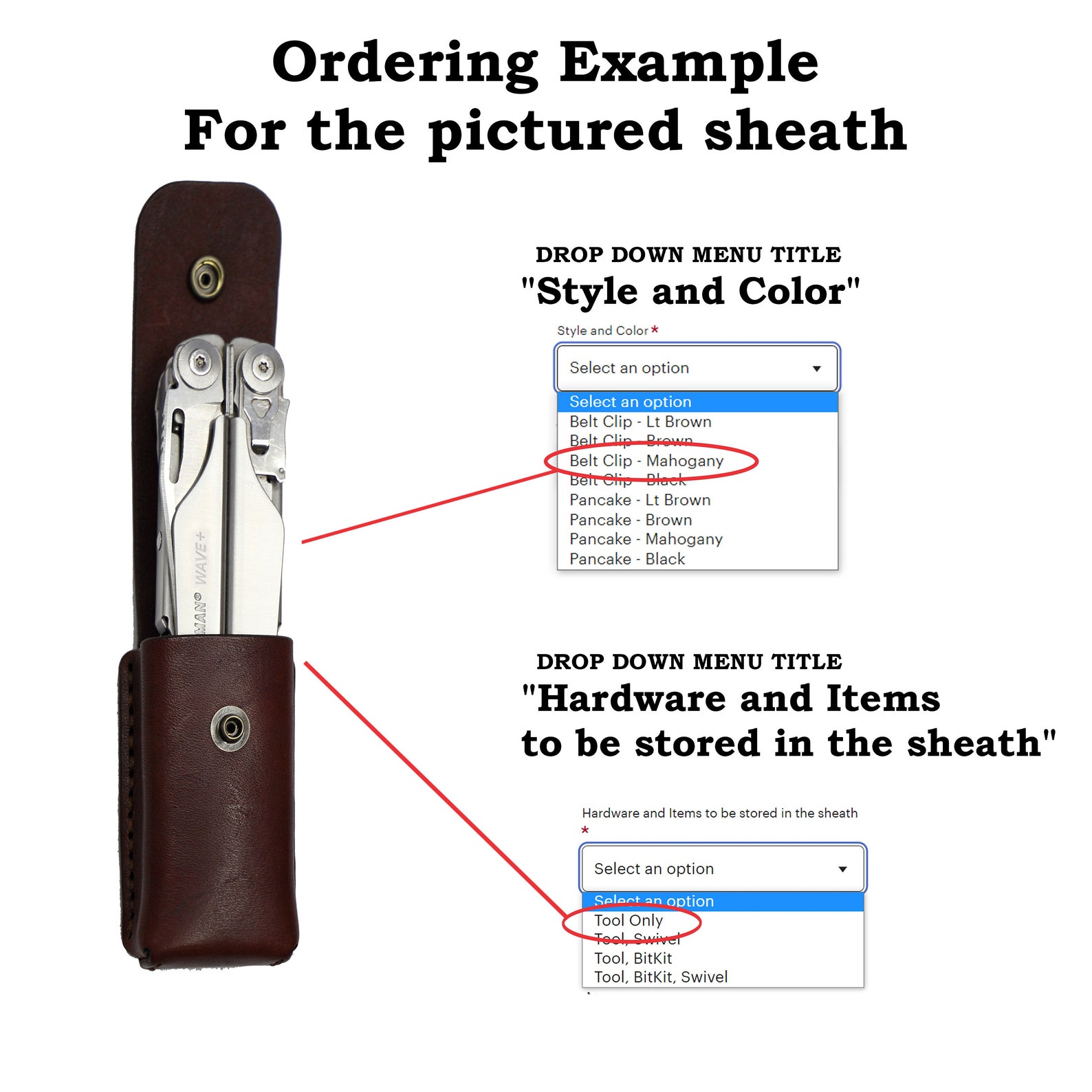 Sheath for Leatherman Wave+® Plus Space for Bit Kit and Bit Extension ...