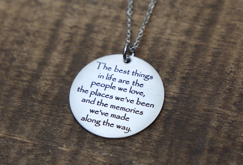 Personalized Custom Text Engraved Necklace Engraved Stainless Etsy