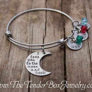 I Love You to the Moon and Back Bracelet - Etsy