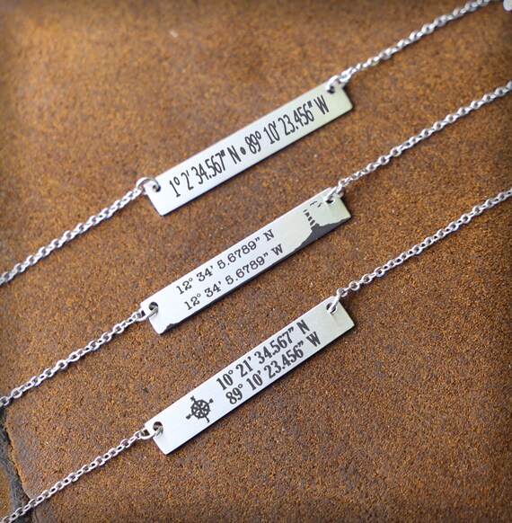 Gps coordinates deals necklace