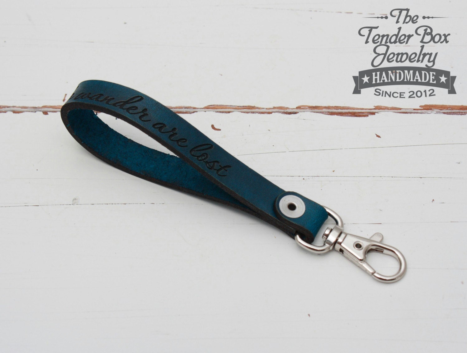 Keychain Leather Not All Those Who Wander Are Lost Key Ring