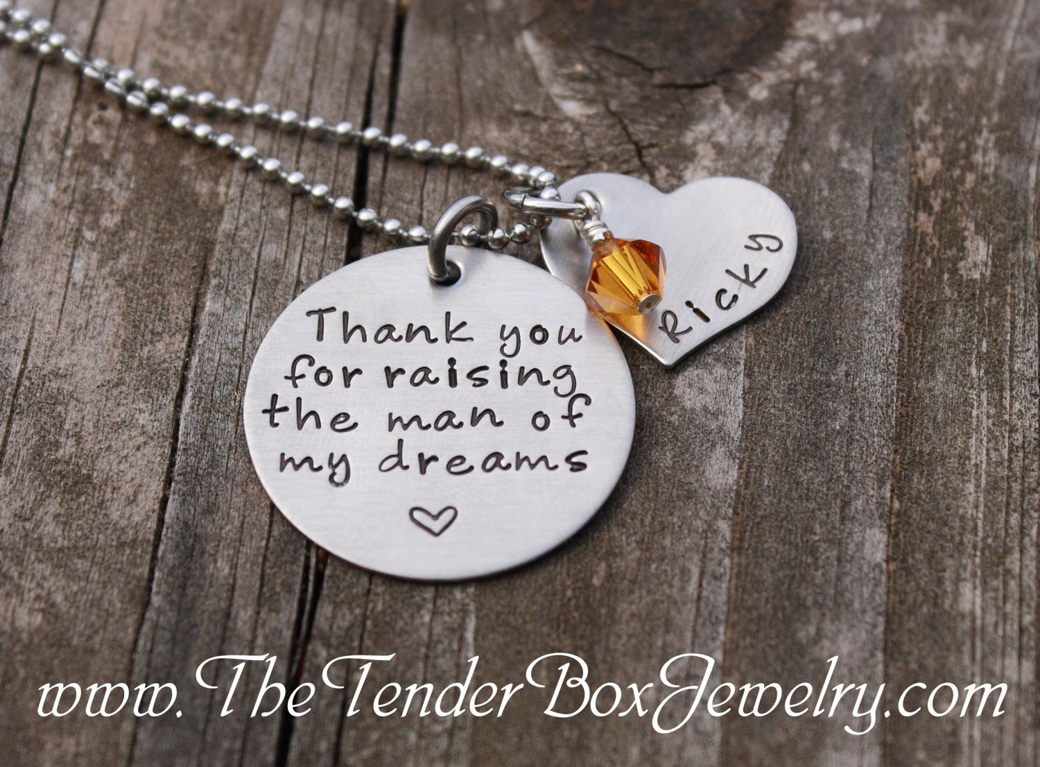 Thank you for raising the man of my dreams necklace sale