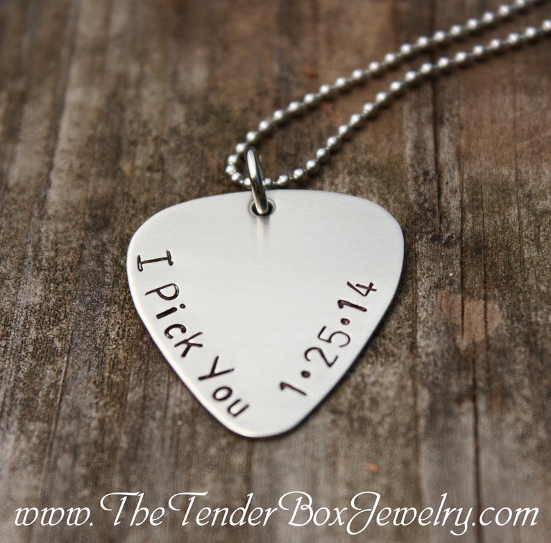 Download Personalized guitar pick I Pick You Save the Date necklace | Etsy