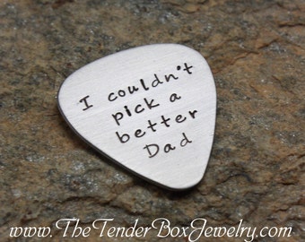 Fathers Day Dads Personalized guitar pick hand stamped stainless pick Guitar pick for dad greatest dad Gift Christmas Gift