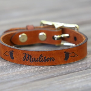 Personalized Adjustable Leather Bracelet With Buckle Engraved Leather Bracelet
