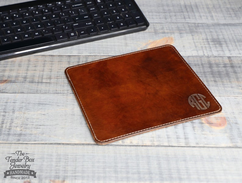 Personalized Leather Mouse Pad Custom Leather Mousepad Etsy
