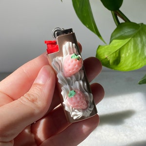 Pink Champagne Lighter Case for mini bic COMES WITH LIGHTER