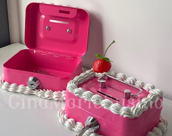 Strawberry Cake Bank Box with Lock