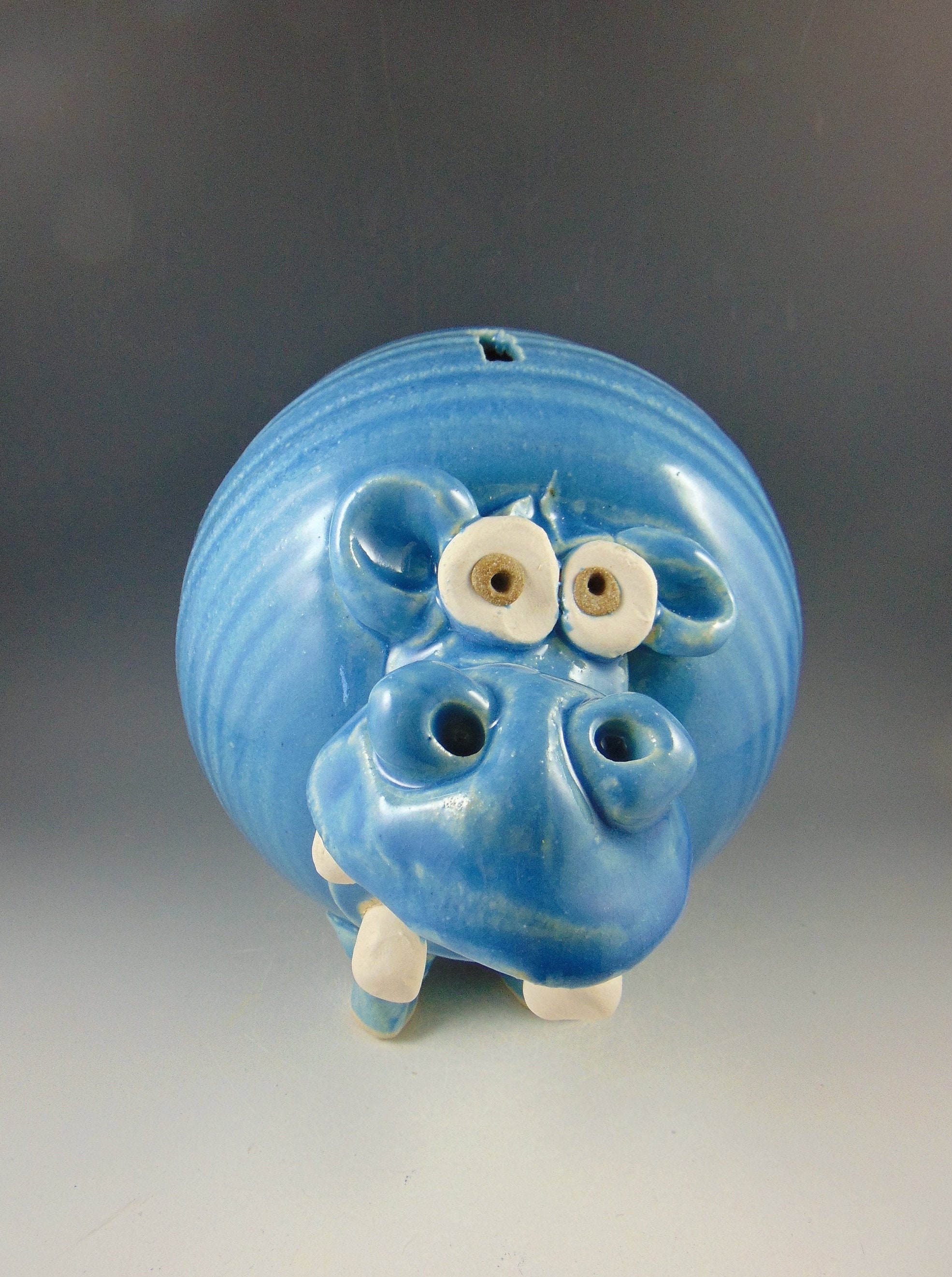 Beautiful Light Blue Hippo Piggy Bank | Etsy