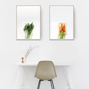 Set of 2 food art prints, Kitchen art, Vegetable Art Print, Kitchen wall decor, Green wall decor, Veggie garden poster, Restaurant Wall Art image 4