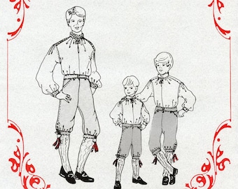 Boys Nordic Style Shirt & Knickers sizes 4-7 Olde Country Costumes Sewing Pattern #875