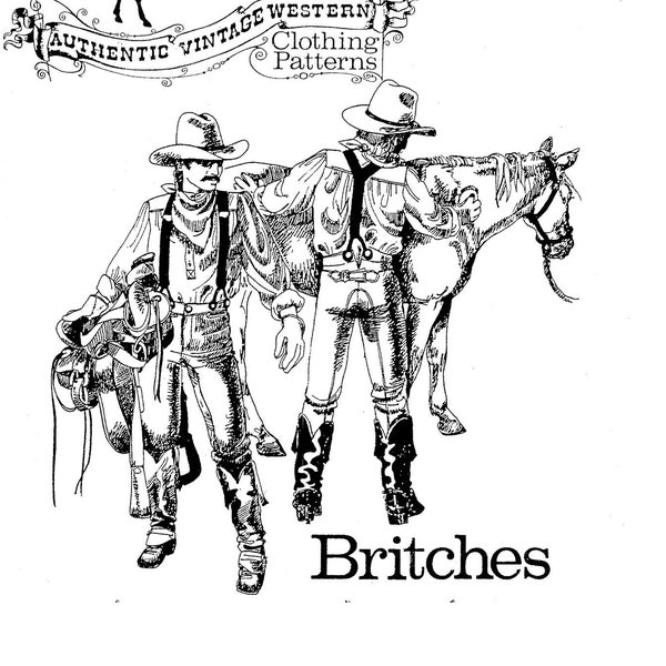 Buckaroo Bobbins Civil War era Britches Sewing Pattern Waist Sizes 28-52"