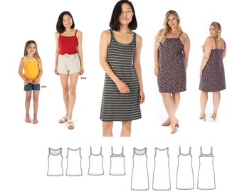 Jalie 4135 Beatrice Tank Tops & Dresses Sewing Pattern in 28 Sizes - Women, Teens and Girls