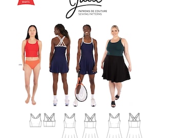 Jalie 4562 Viviane Athletic Dress and Top Sewing Pattern in 28 sizes Women & Girls